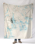 New Bedford MA Antique map Blanket - Maritime Tribes USABlanket