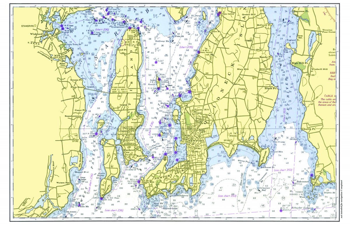 Newport, RI & Jamestown Chart Placemat - Maritime Tribes USALaminated Placemat