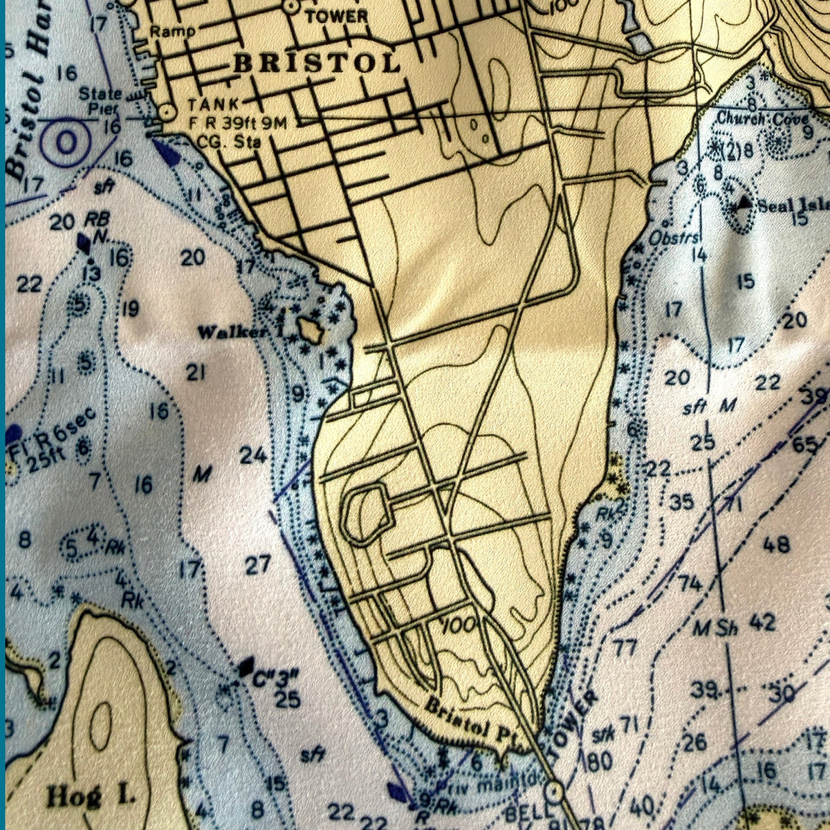 Newport to Bristol & All of Aquidneck Island, Vintage 1952 Quick Dry Towel - Maritime Tribes USATowel