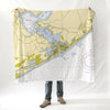 Northern Topsail Island to Onslow Beach Chart Blanket - Maritime Tribes USABlanket