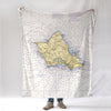 Oahu, HI Nautical Chart Blanket - Maritime Tribes USABlanket