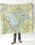 Ossipee Lake, NH Topo Map Blanket - Maritime Tribes USABlanket