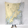 Owls Head Maine Nautical Chart Blanket - Maritime Tribes USABlanket