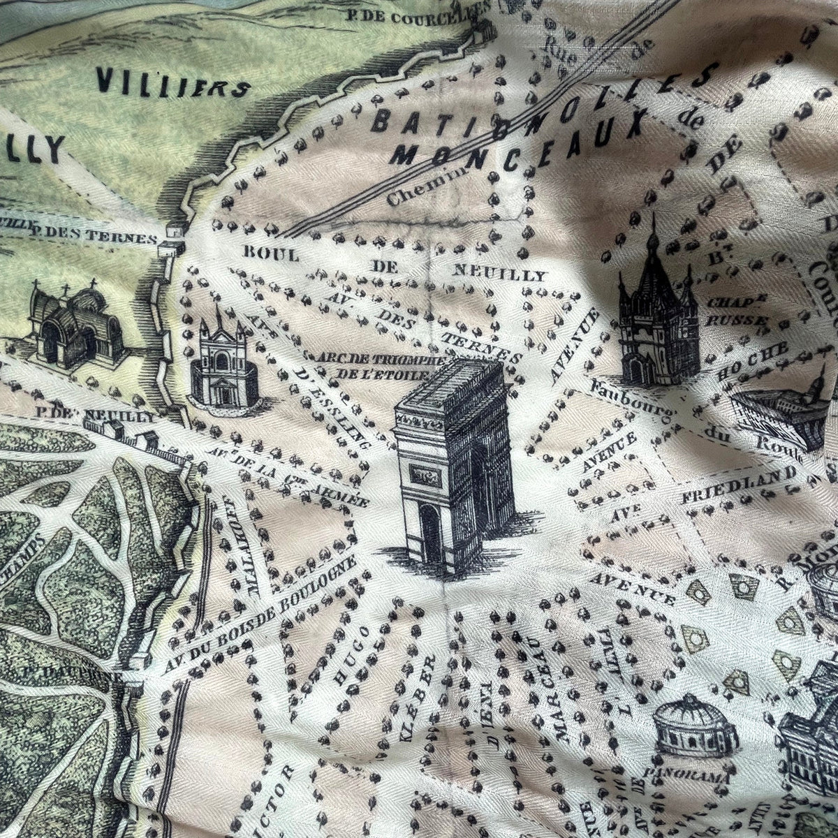 Paris Vintage Birdseye Map Scarf - Maritime Tribes USAScarf