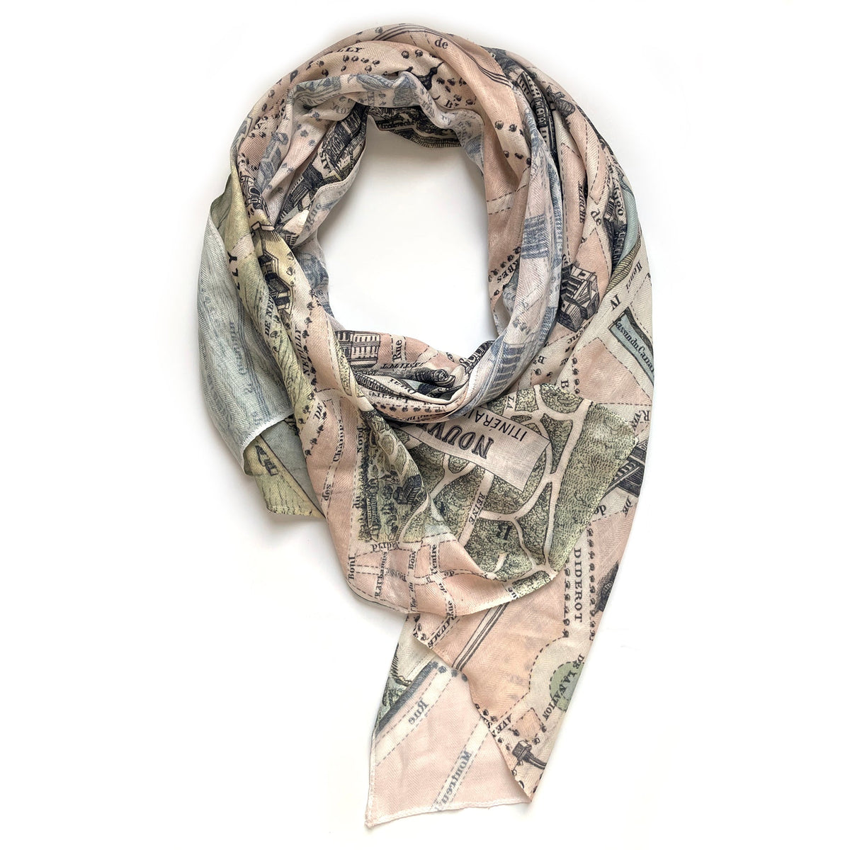 Paris Vintage Birdseye Map Scarf - Maritime Tribes USAScarf