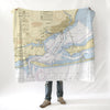 Pensacola (Gulf Breeze), Fl Nautical Chart Blanket - Maritime Tribes USABlanket