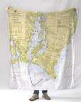 Point Judith Harbor, RI - Nautical Chart Blanket - Maritime Tribes USABlanket