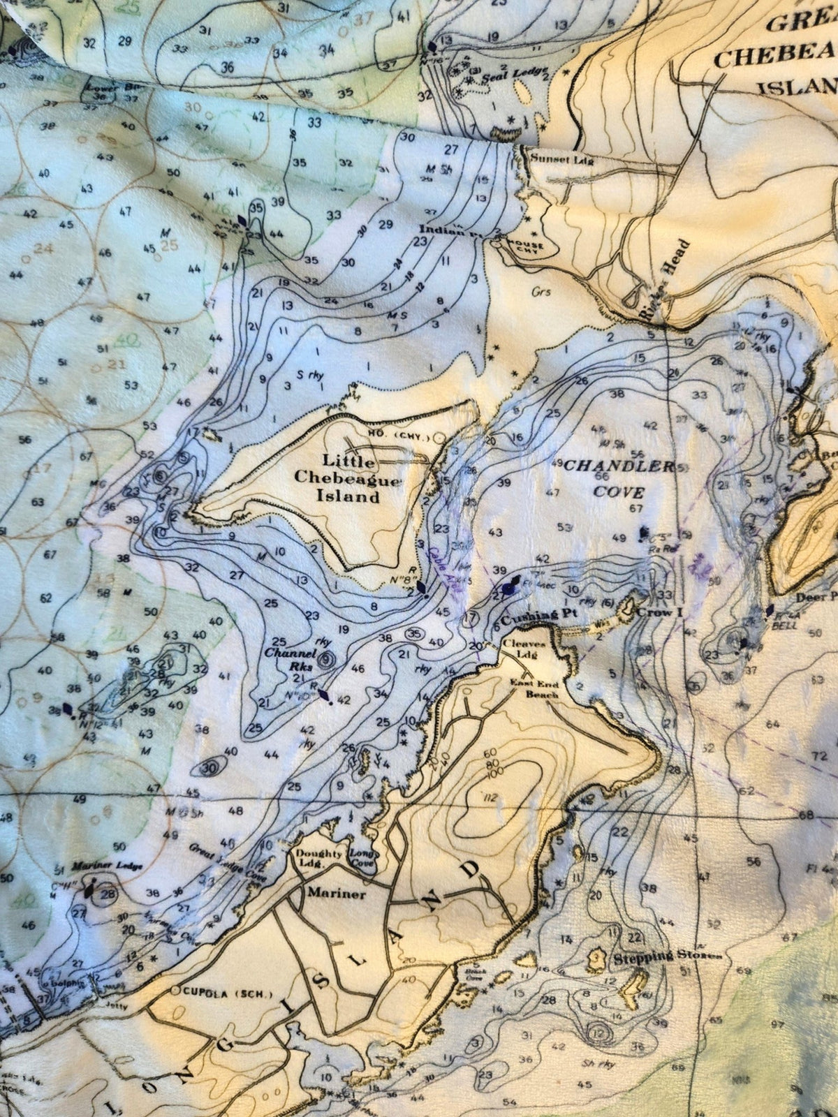 Portland ME Vintage Nautical Chart Blanket - Maritime Tribes USABlanket