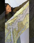 Puget sound map scarf with seattle nautical chart design - Video.
