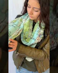 Lake champlain map scarf with vintage topographical design- Video.