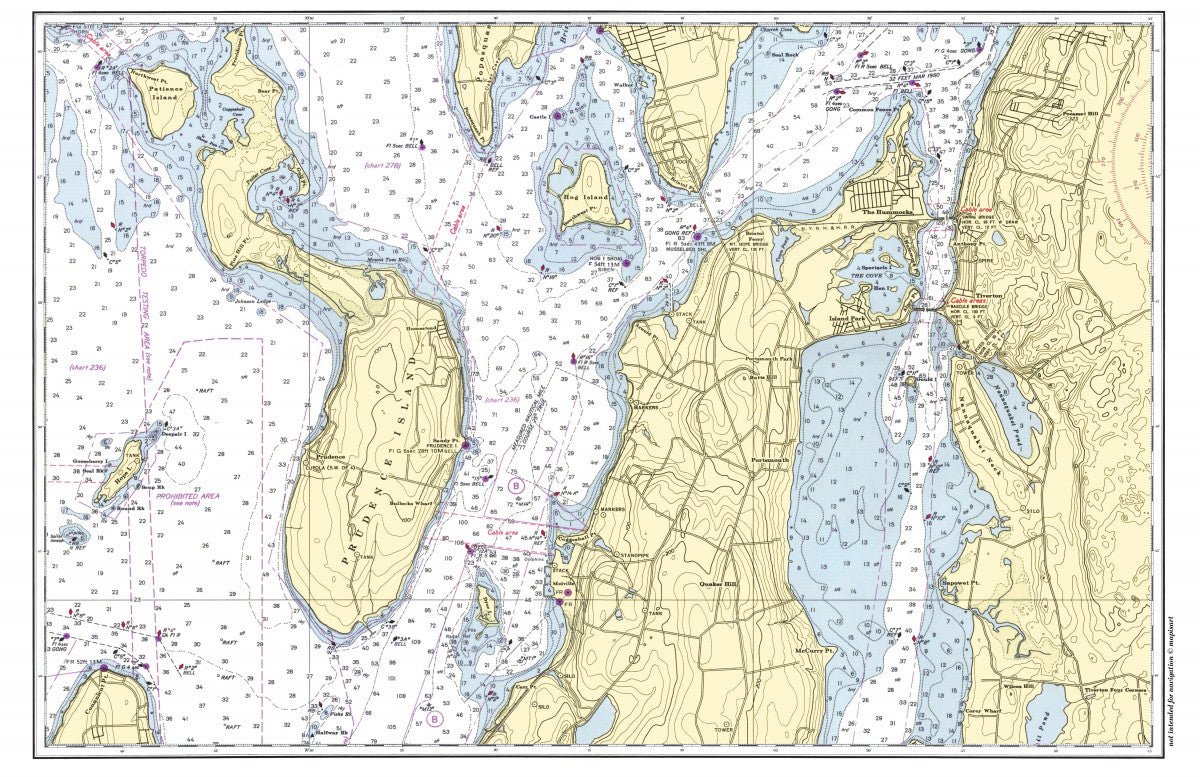 Prudence Island &amp; Portsmouth RI Placemat - Maritime Tribes USALaminated Placemat