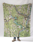 Quechee Topo Map Blanket - Maritime Tribes USABlanket