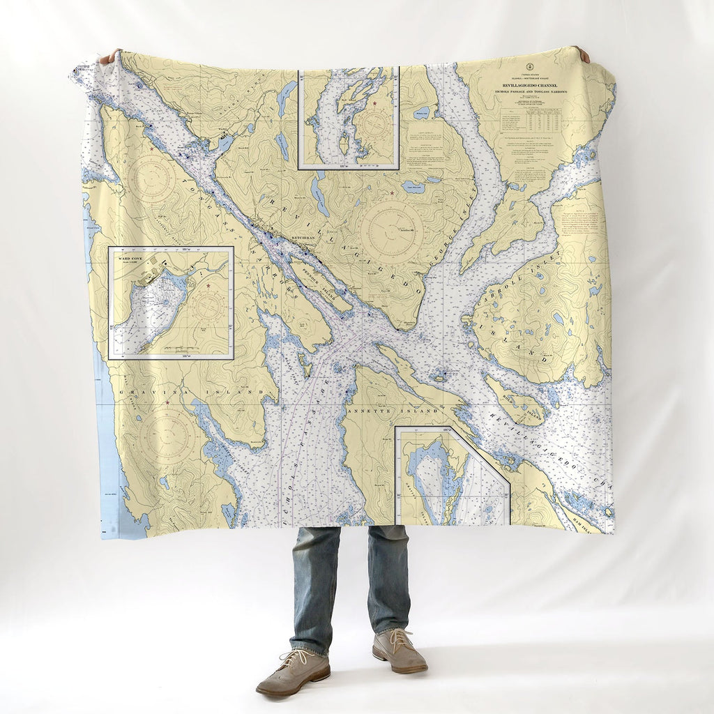Revillagigedo Channel, Ketchikan, AK Detailed chart Blanket - Maritime Tribes USABlanket
