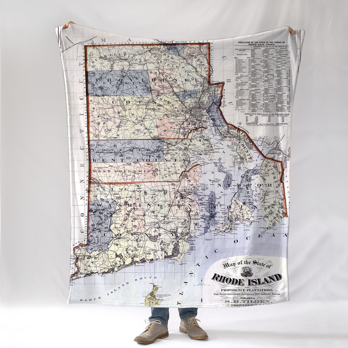 Rhode Island State, Newport, RI Map Blanket - Maritime Tribes USABlanket