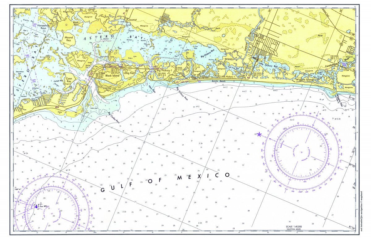 Sanibel to Estero Bay, Florida Chart Placemat - Maritime Tribes USALaminated Placemat
