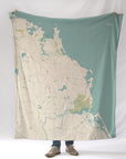 Scituate, MA Sea Glass Map Blanket - Maritime Tribes USABlanket