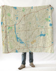 Shrewsbury MA Charted Territory Map Blanket - Maritime Tribes USABlanket