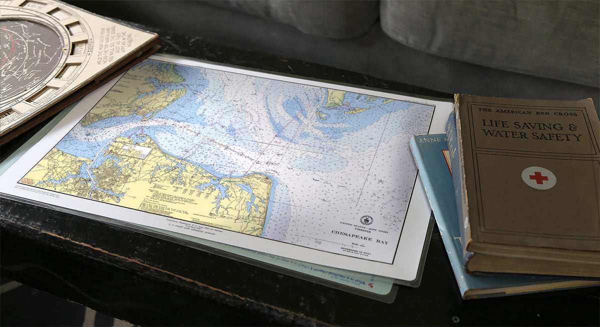 Southern Chesapeake (Norfolk and Virginia Beach) Bay Chart Placemat - Maritime Tribes USALaminated Placemat