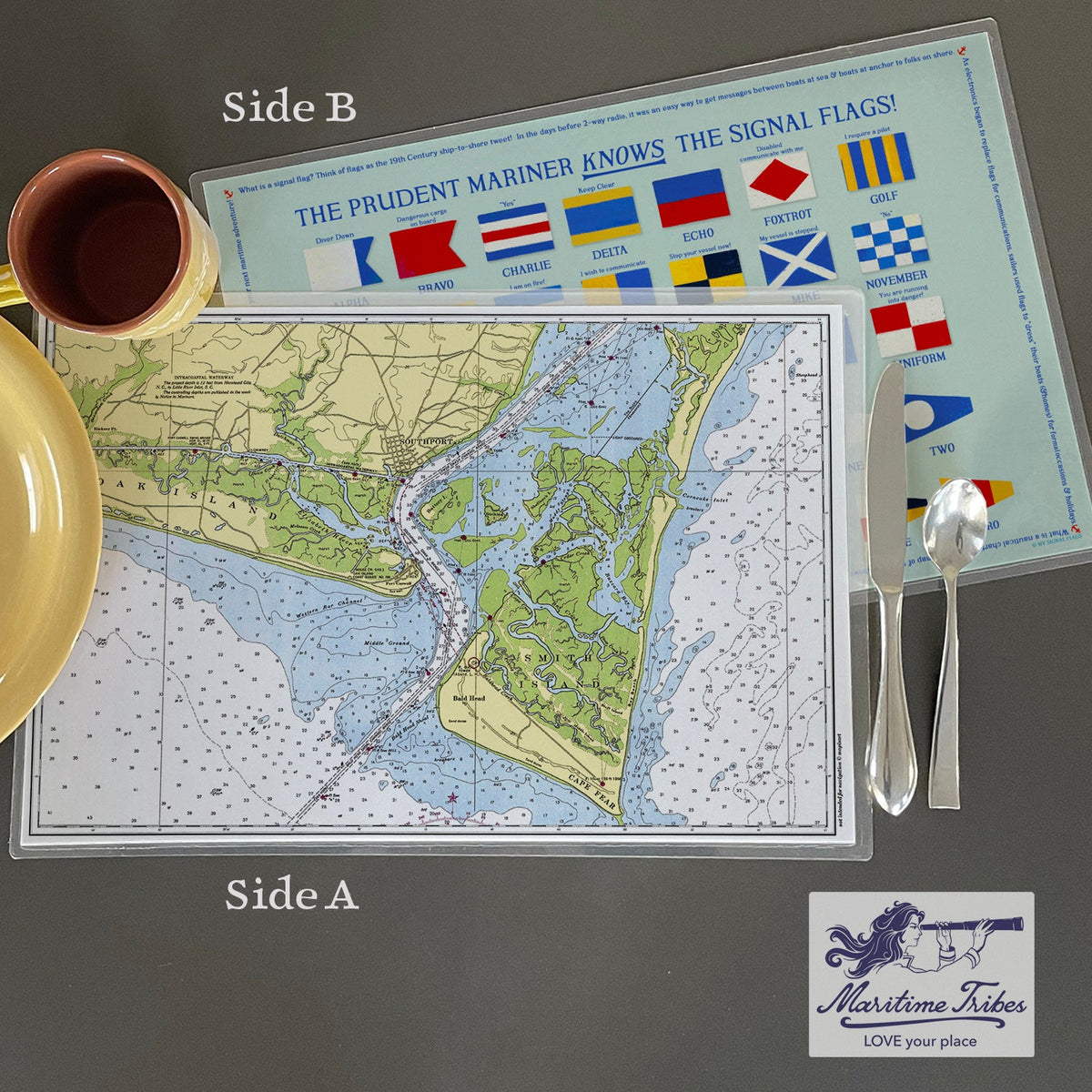 Southport, North Carolina (and Bald Head Island) Chart Placemat - Maritime Tribes USALaminated Placemat