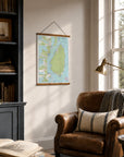 St. Lucia Nautical Chart Canvas Wall Scroll - Maritime Tribes USA