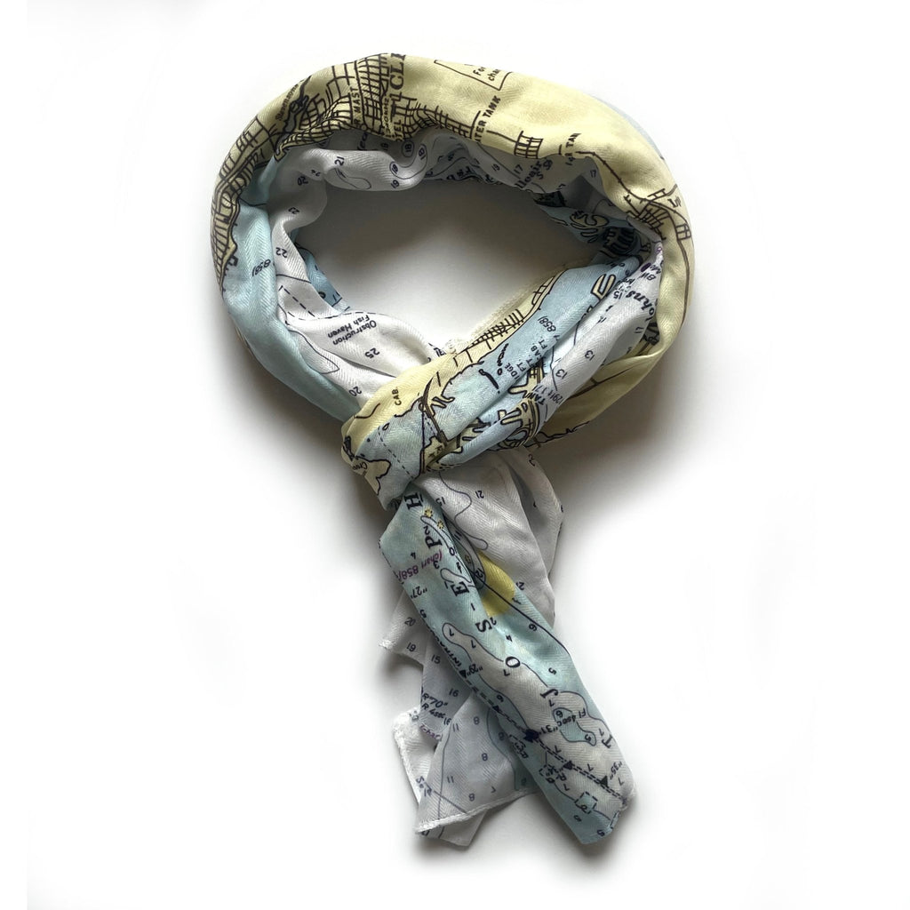 St. Pete Beach, Clearwater, FL Nautical Chart Scarf - Maritime Tribes USAScarf