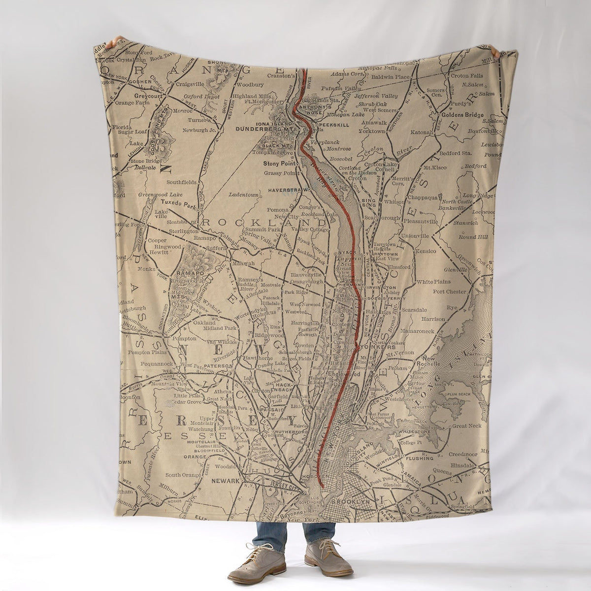 Stony Point to Kings antique map Blanket - Maritime Tribes USABlanket