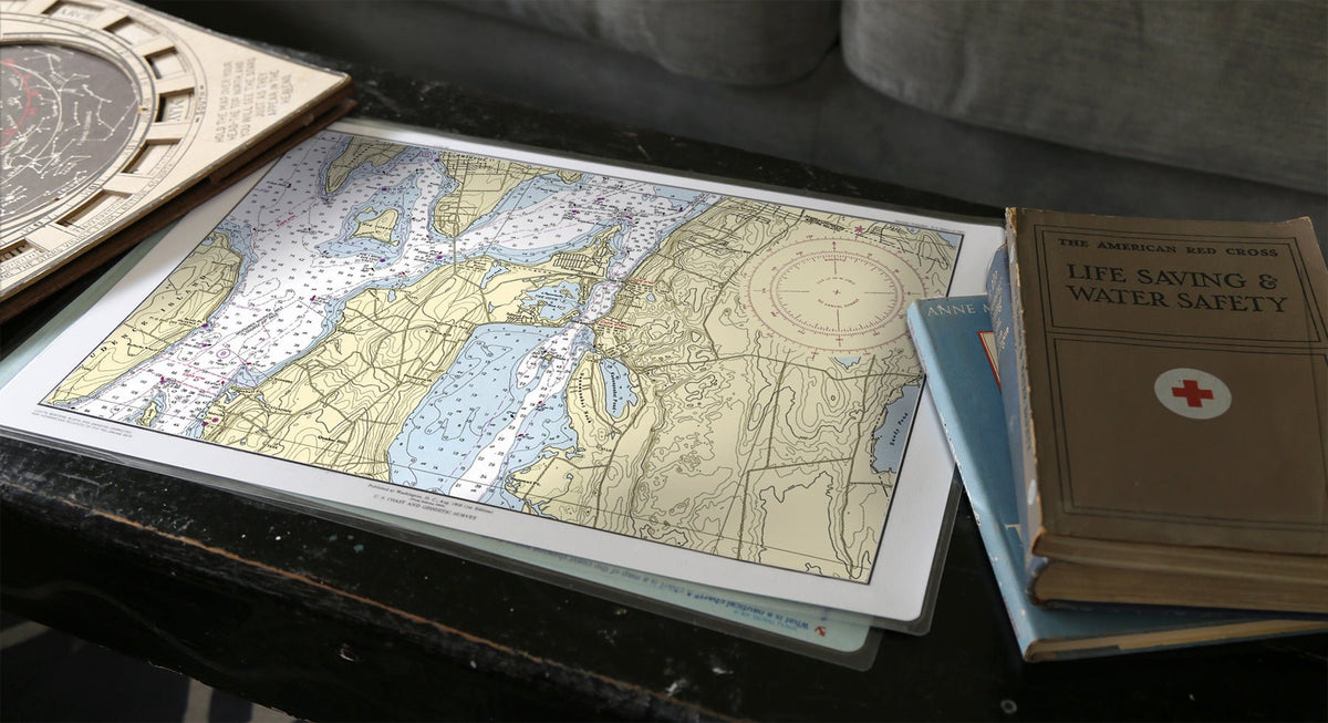 Tiverton, RI Chart Placemat - Maritime Tribes USALaminated Placemat