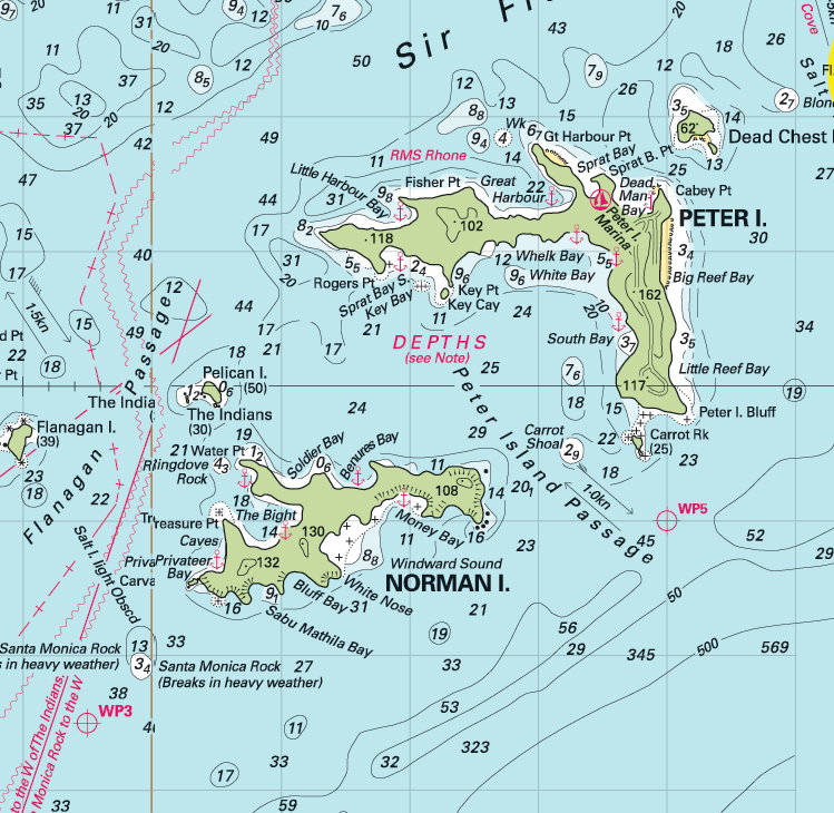 US Virgin Islands Imray Chart Blanket (St. Thomas & St. John, USVI) - Maritime Tribes USA