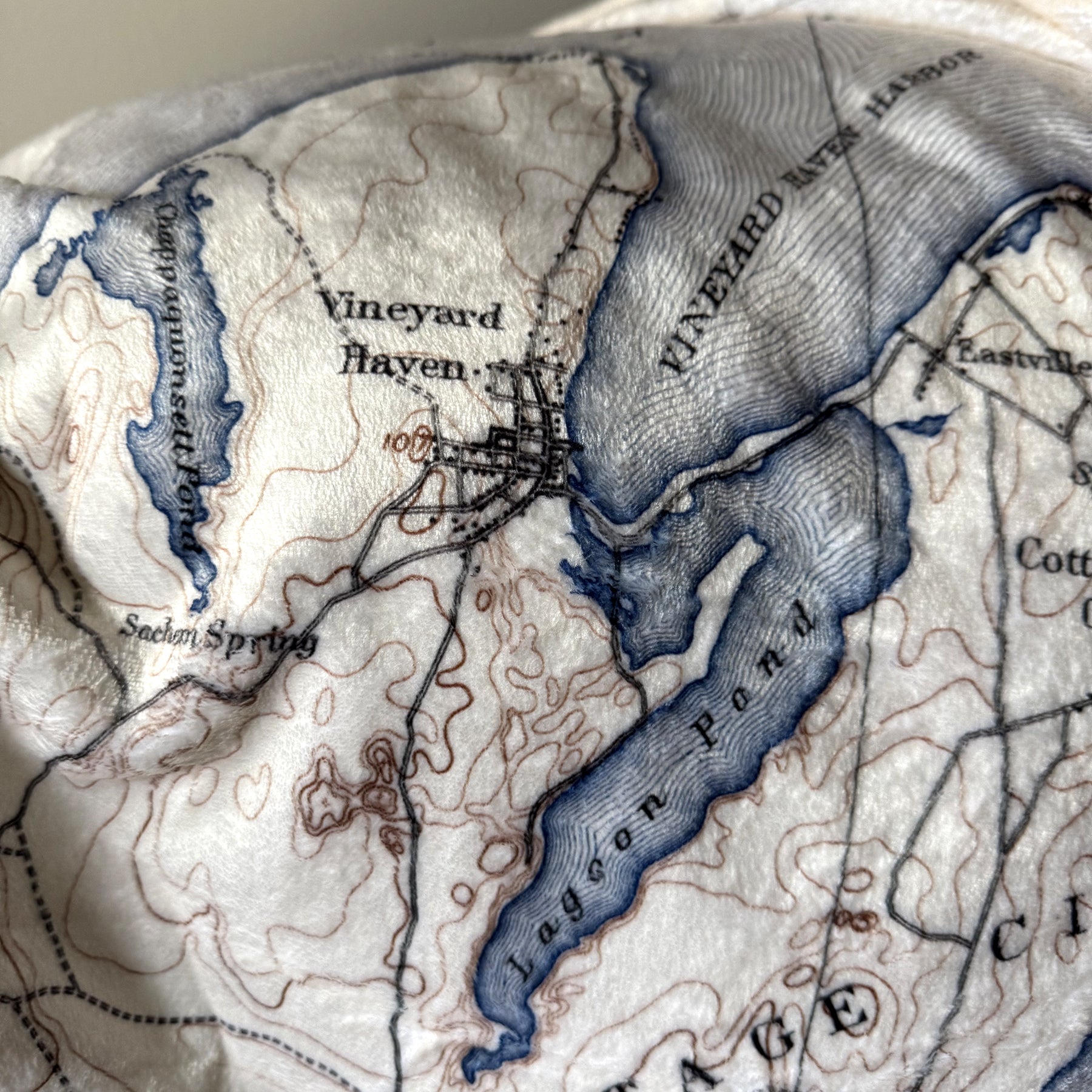 Vintage map of a coastal area with waterways and labeled places
