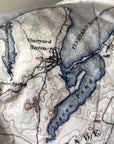 Vintage map of a coastal area with waterways and labeled places