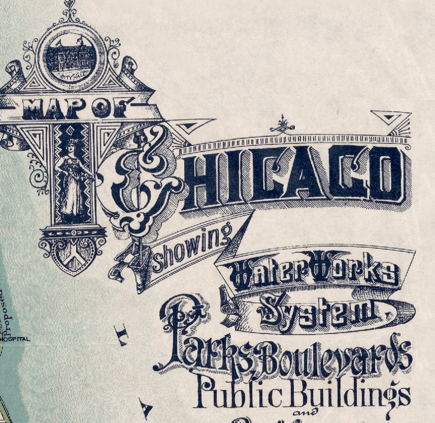 Vintage Chicago Map Scarf – Chicago Illinois Map - Maritime Tribes USAScarf