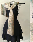 Vintage Chicago Map Scarf – Chicago Illinois Map - Maritime Tribes USAScarf