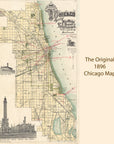 Vintage Chicago Map Scarf – Chicago Illinois Map - Maritime Tribes USAScarf