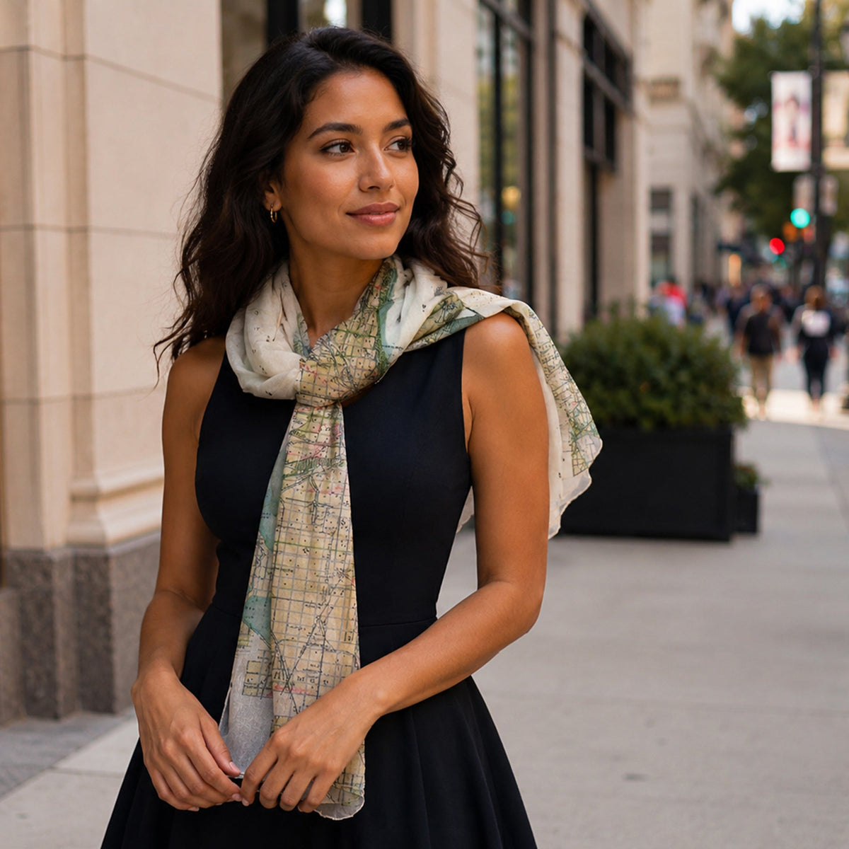 Vintage Chicago Map Scarf – Chicago Illinois Map - Maritime Tribes USAScarf