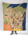 Wisconsin State Pictorial Map Blanket - Maritime Tribes USABlanket