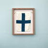 "X" Nautical Flag in Glass-Free Shadow Box Frame