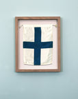 "X" Nautical Flag in Glass-Free Shadow Box Frame