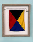 "Z" Nautical Flag in Glass-Free Shadow Box Frame - Maritime Tribes USA