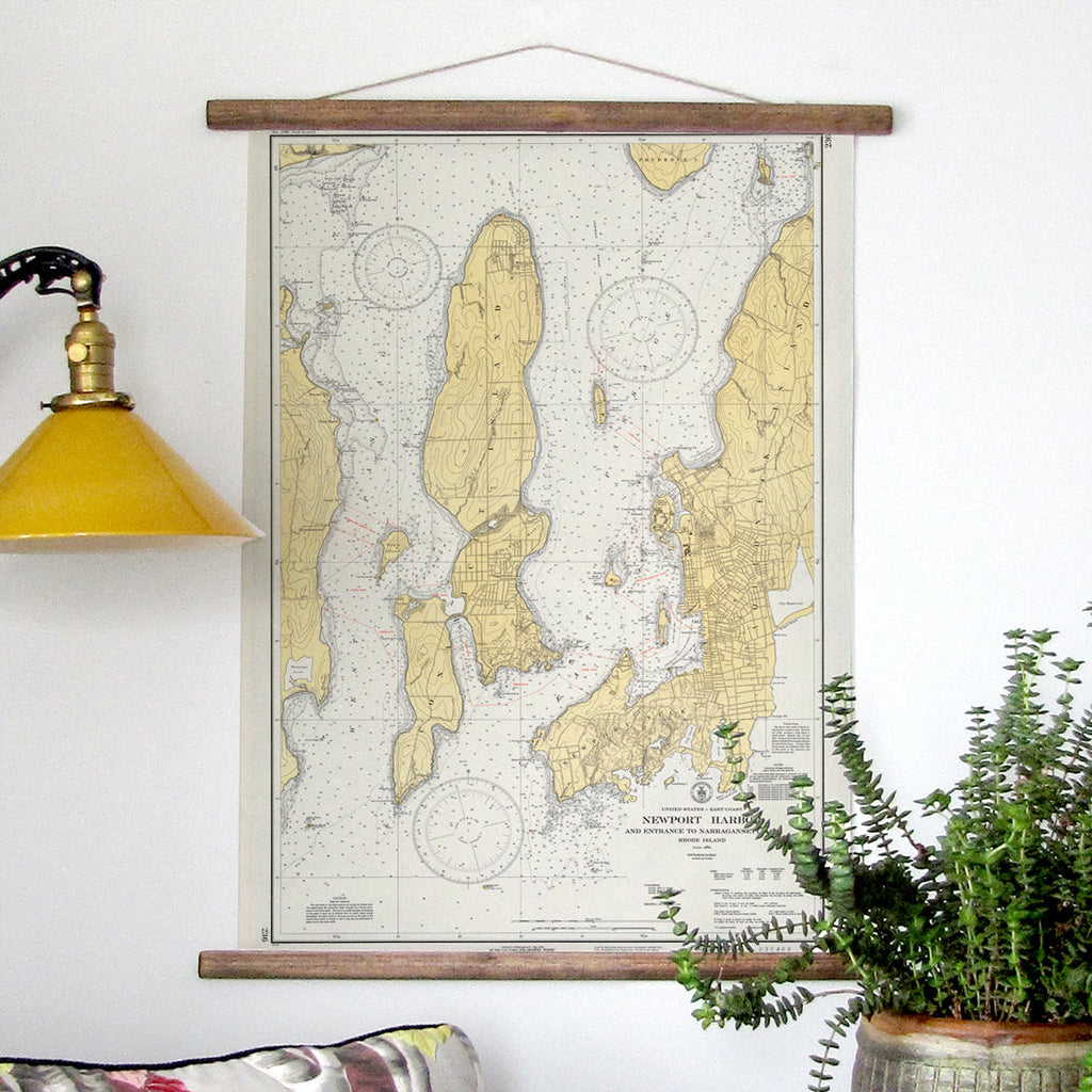 Newport, RI Harbor Chart Scroll