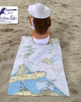 Island of Lake Erie Chart towel Quick Dry Towel