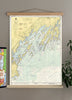 Casco Bay to Harpswell Nautical Chart Scroll