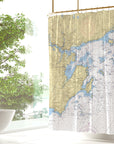 Marblehead & Salem Harbor Nautical Chart Shower Curtain