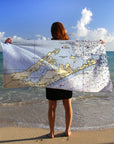 Jamesport NY Nautical Chart Quick Dry Towel