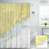 Darien to Westport, CT Nautical Chart Shower Curtain