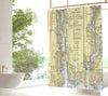 Thames River, CT Nautical Chart Shower Curtain