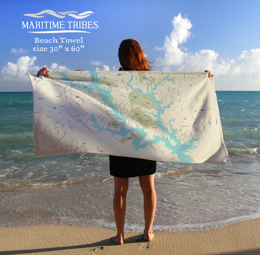 Lake Oconee Modern Wave Quick Dry Towel