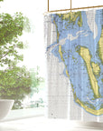 Estero Bay to Lemon Bay (Sanibel Area Chart) Shower Curtain