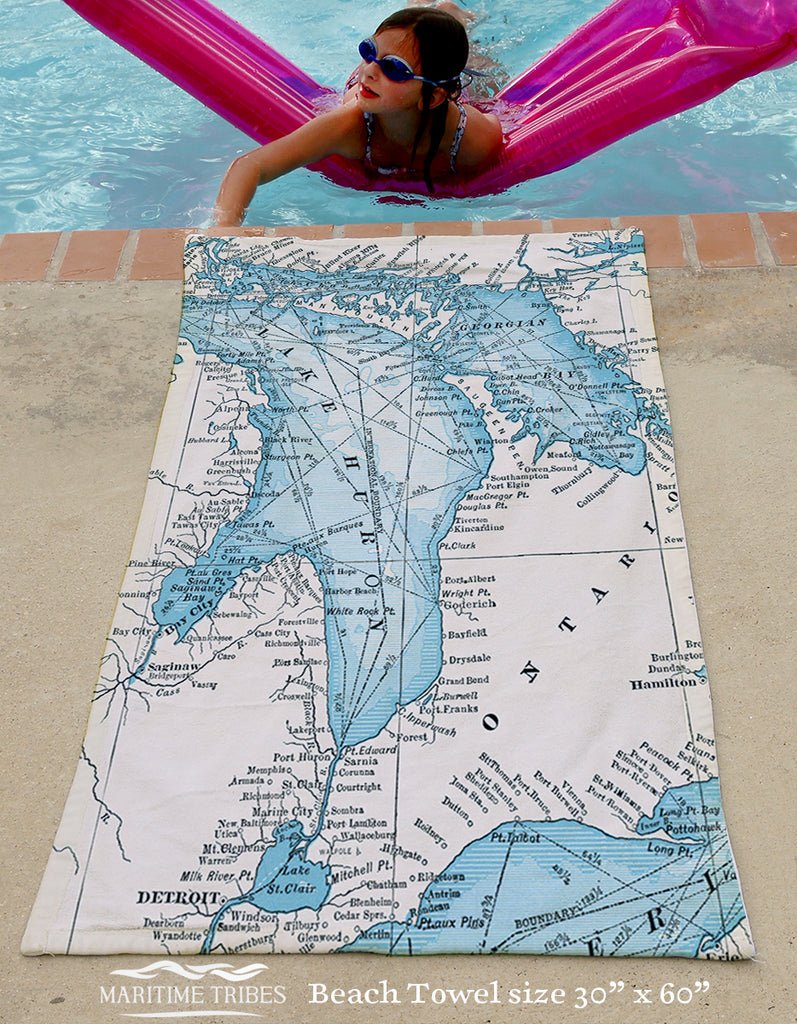 Kincardine, Ontario - Lake Huron Antique Two Tone map