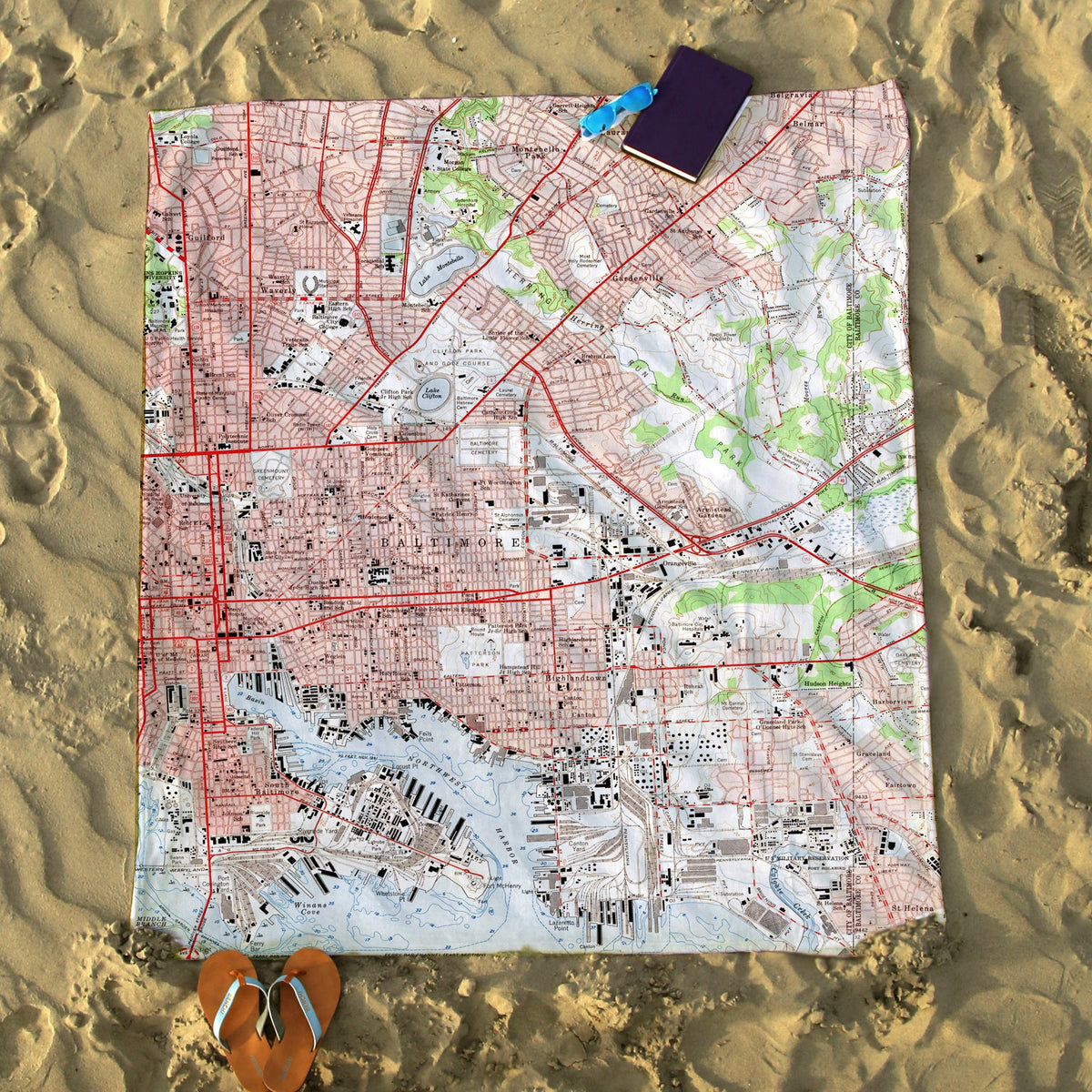 Baltimore MD Vintage Topo Map Blanket - Maritime Tribes USABlanket