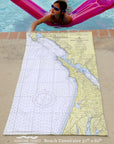 Bodega Bay, Tomales Bay CA Nautical Chart Quick Dry Towel - Maritime Tribes USATowel